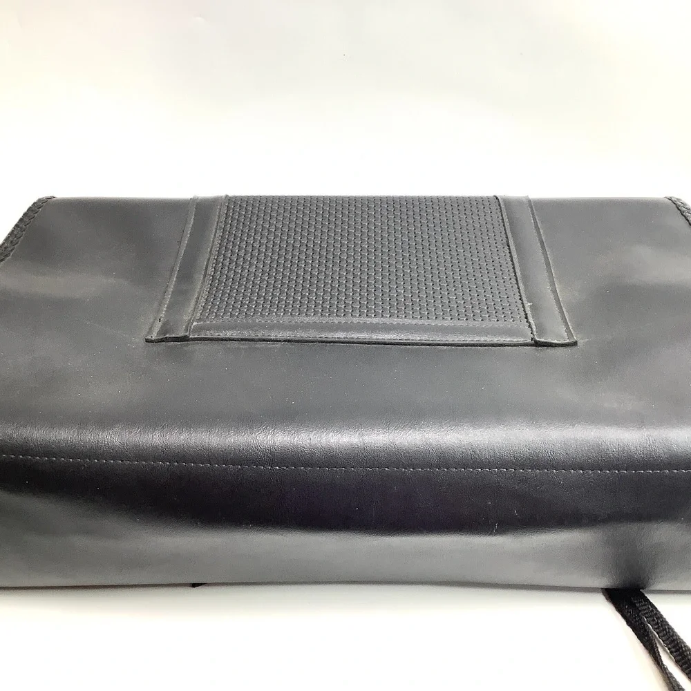 Leather Tie on Bag Motorcycle Black Straps 19